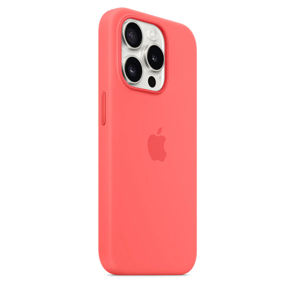 Apple iPhone 15 Pro Silicone Case with MagSafe in Guava Pink - Image 5