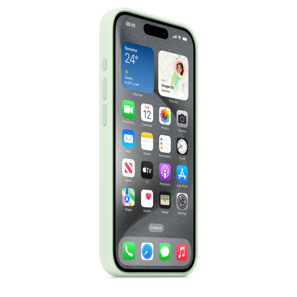 Apple MWNL3ZM/A - Silicone Case with MagSafe for iPhone 15 Pro in Soft Mint - Image 5