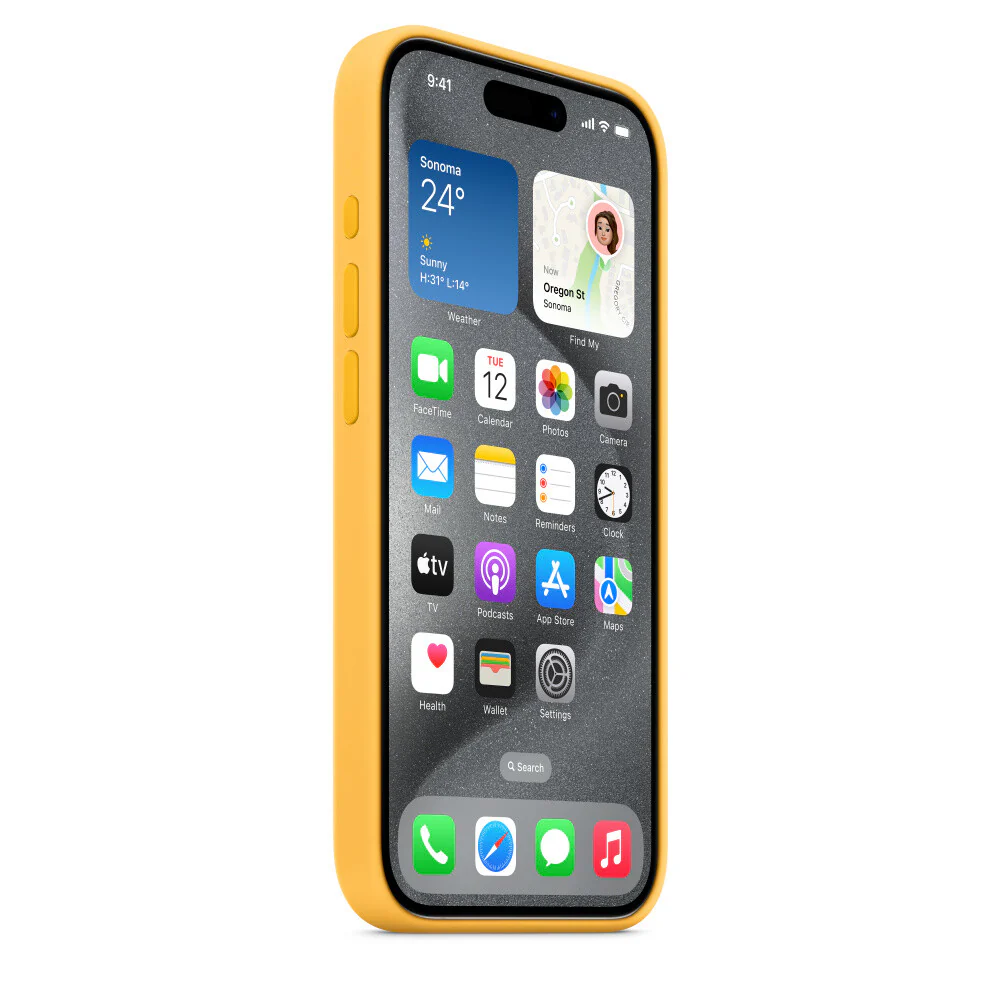 Apple MWNK3ZM/A - Silicone Case with MagSafe for iPhone 15 Pro in Sunshine - Image 4