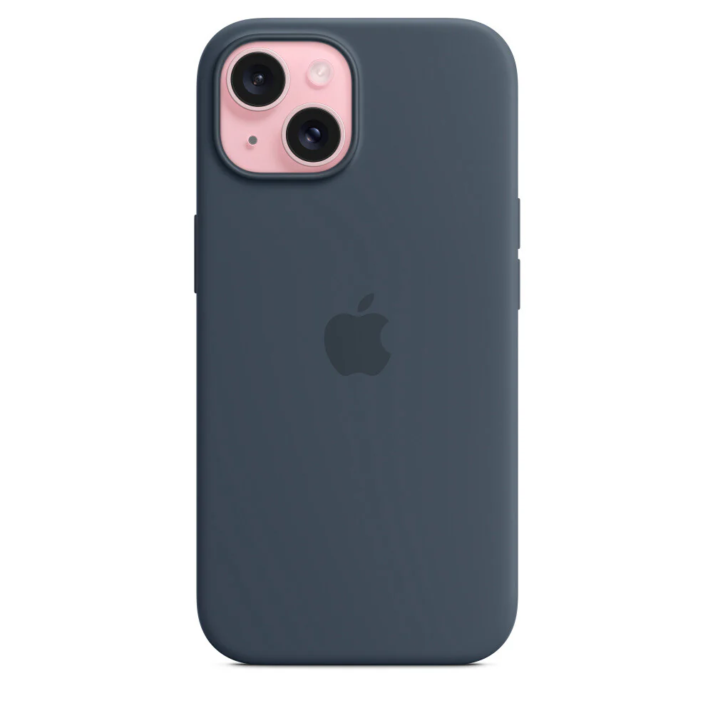 Apple iPhone 15 Silicone Case with MagSafe in Navy - Image 2