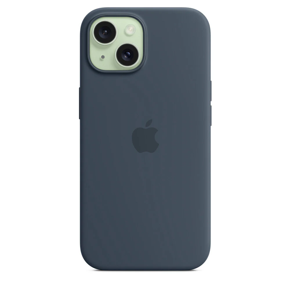 Apple iPhone 15 Silicone Case with MagSafe in Navy - Image 3