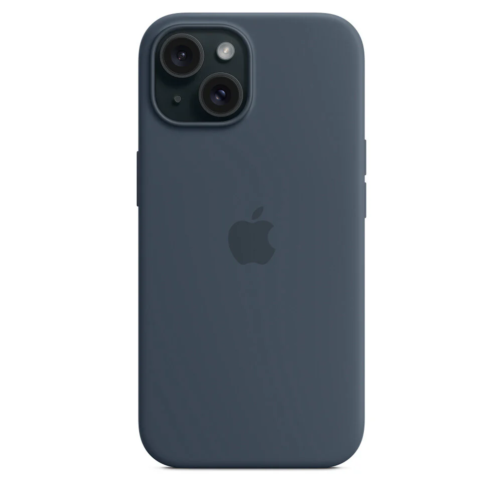 Apple iPhone 15 Silicone Case with MagSafe in Navy - Image 4