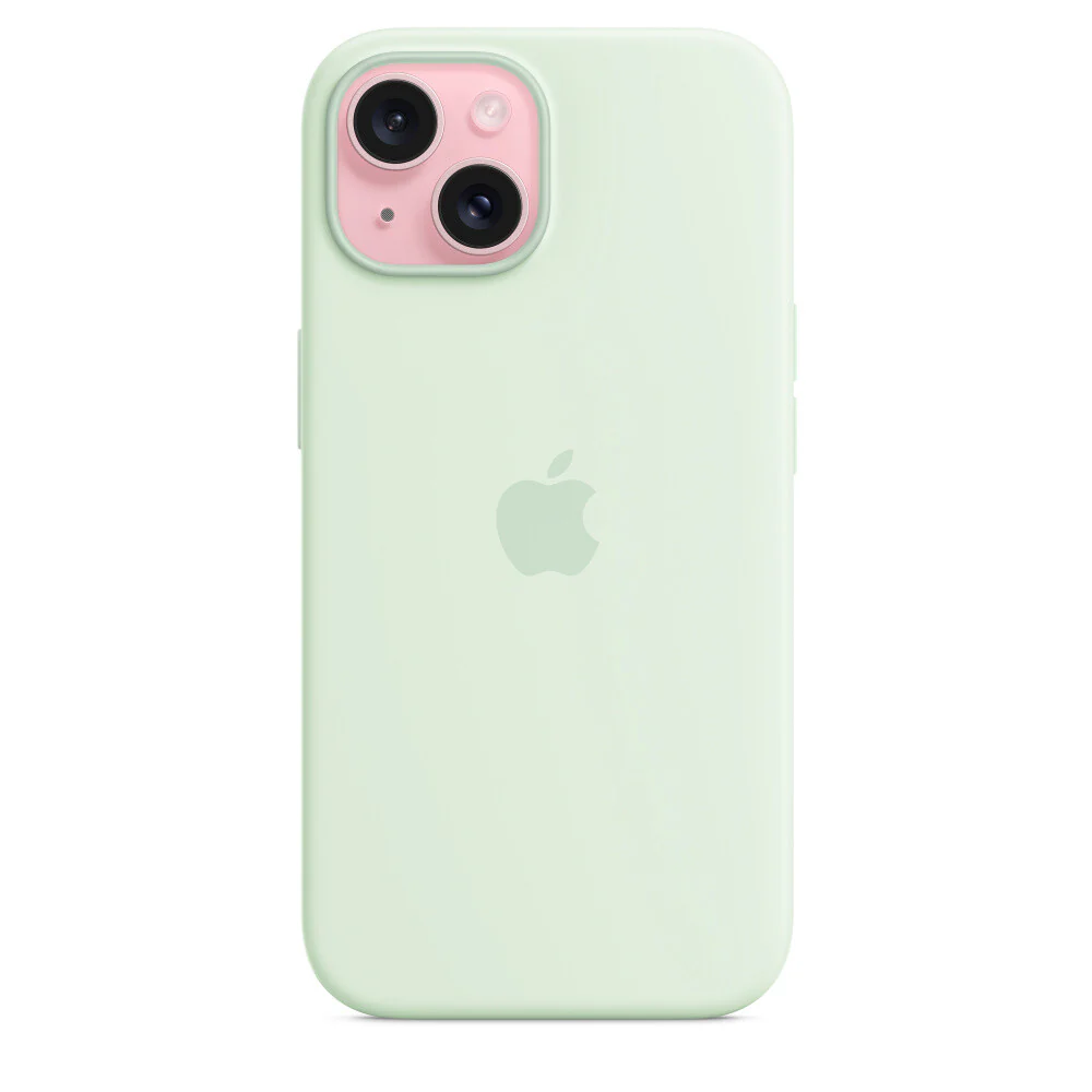 Apple MWNC3ZM/A - Silicone Case with MagSafe for iPhone 15 in Soft Mint - Image 2