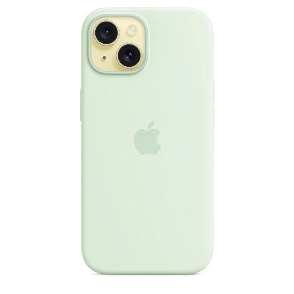 Apple MWNC3ZM/A - Silicone Case with MagSafe for iPhone 15 in Soft Mint - Image 3