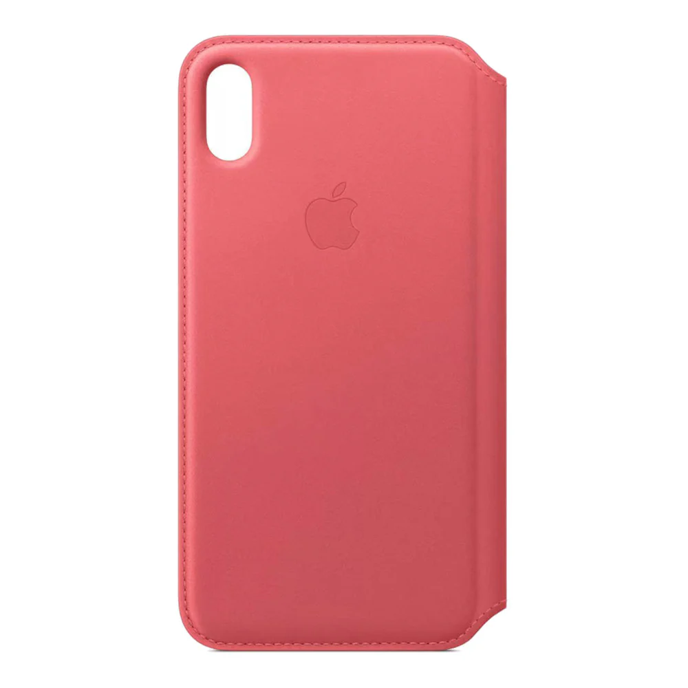 Apple iPhone XS Leather Folio Case - Peony Pink