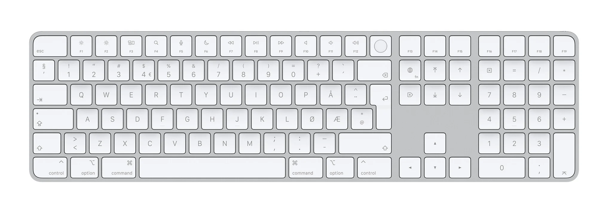 Apple Magic - USB Wired + Bluetooth Keyboard in White (QWERTZ Norwegian) - Image 6
