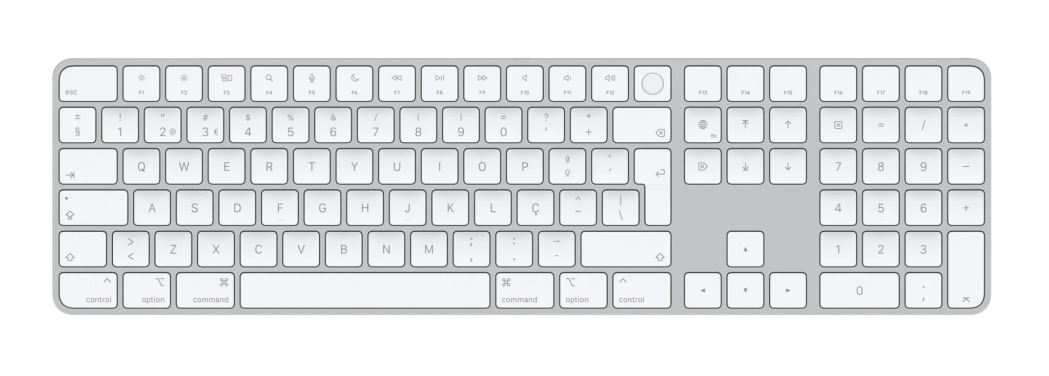 Apple Magic - USB Wired + Bluetooth Keyboard in White (QWERTY Portuguese) - Image 5