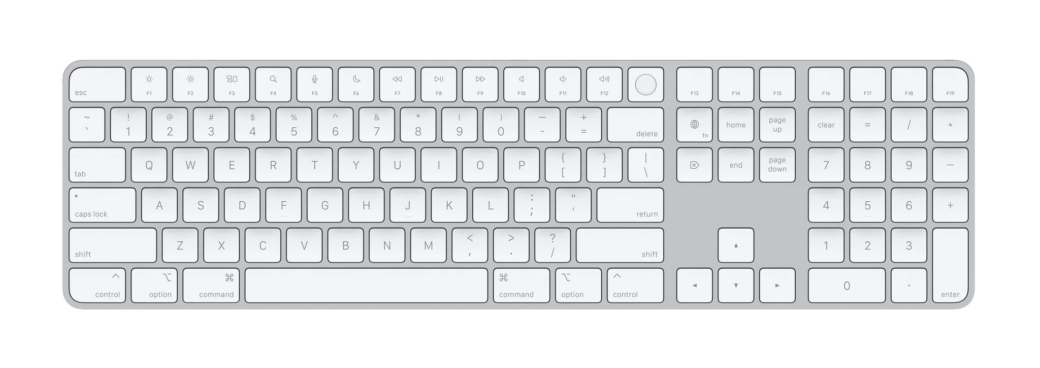 Apple Magic - USB Wired + Bluetooth Wireless Keyboard in Aluminium / White (QWERTY US) - Image 6
