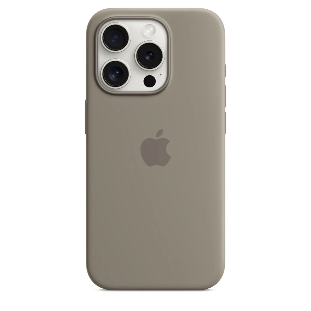 Apple mobile phone silicone case with MagSafe for iPhone 15 Pro in Grey - Image 3