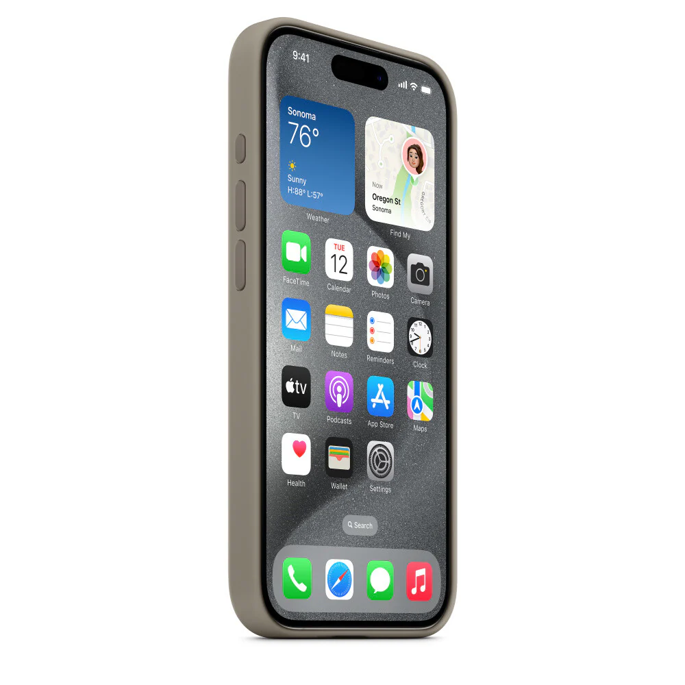 Apple mobile phone silicone case with MagSafe for iPhone 15 Pro in Grey - Image 6