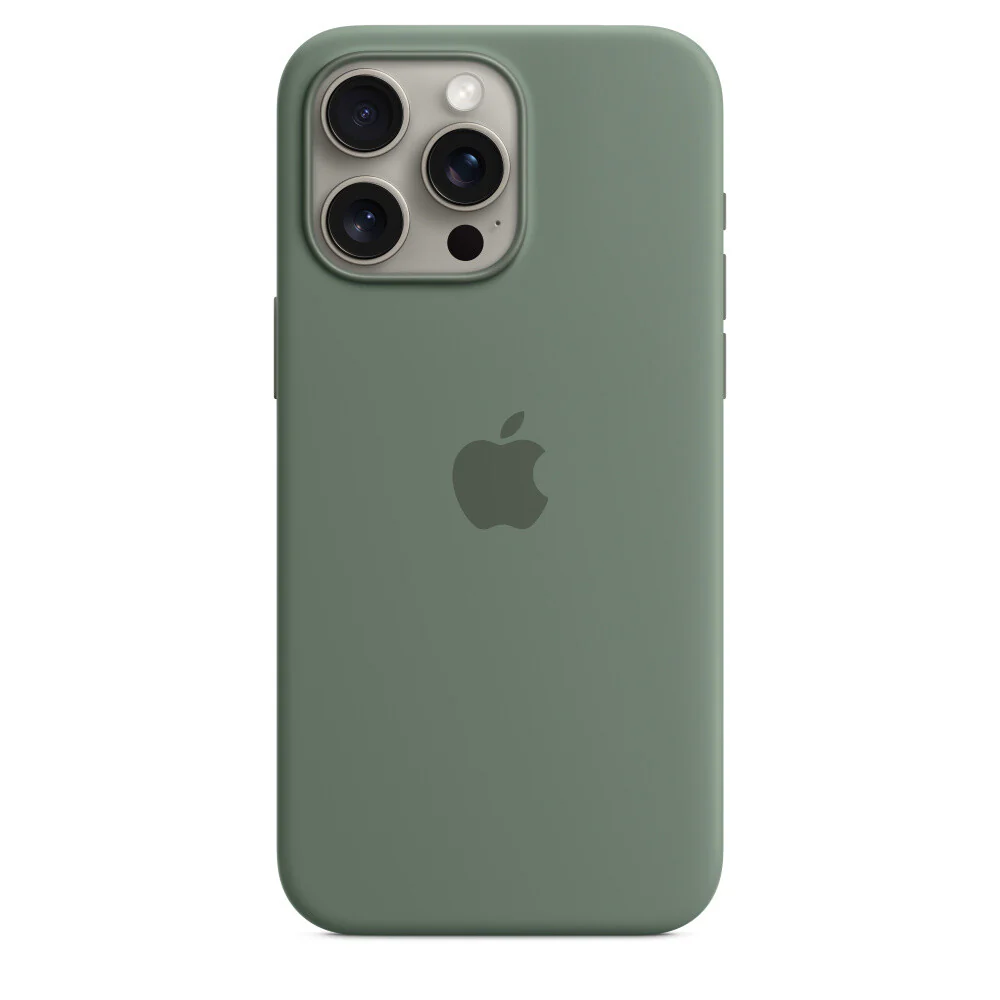 Apple mobile phone case with MagSafe for iPhone 15 Pro Max in Cypress Green