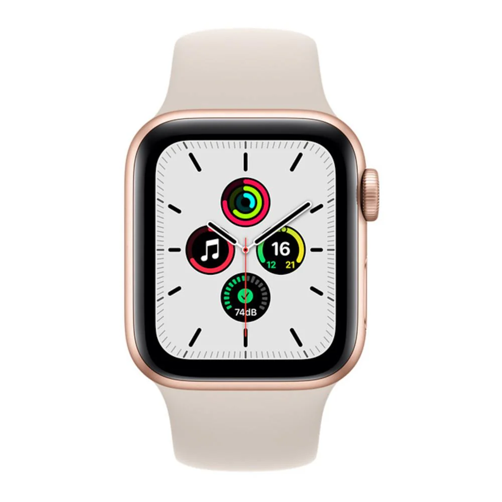 Apple Watch SE GPS + Cellular 40mm Gold Aluminium Case with Starlight Sport Band - Image 2