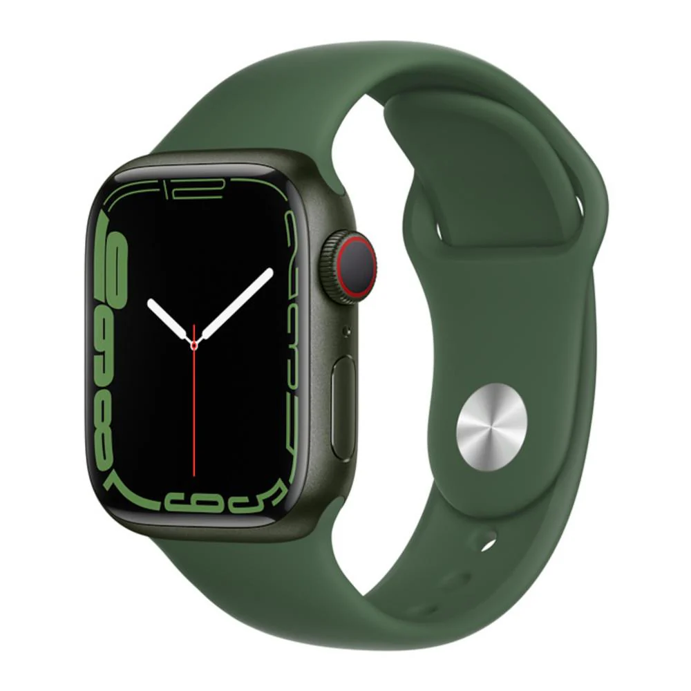 Apple Watch Series 7 GPS + Cellular 41mm Green Aluminium Case with Clover Sport Band
