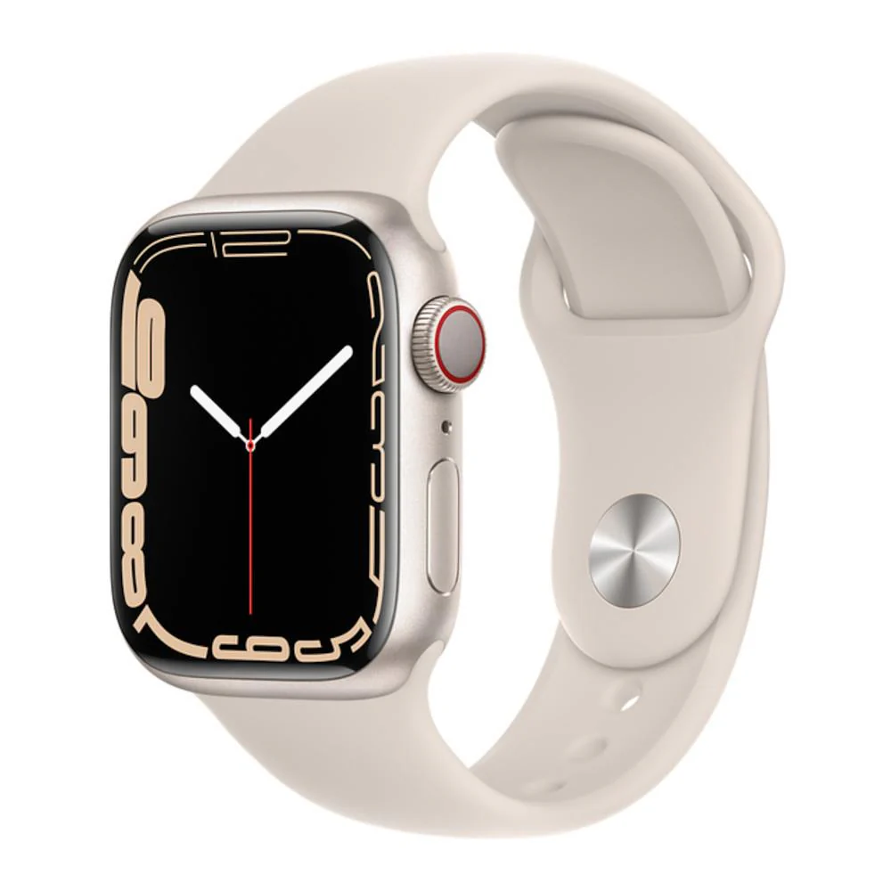 Apple Watch Series 7 GPS + Cellular 41mm Starlight Aluminium Case with Starlight Sport Band