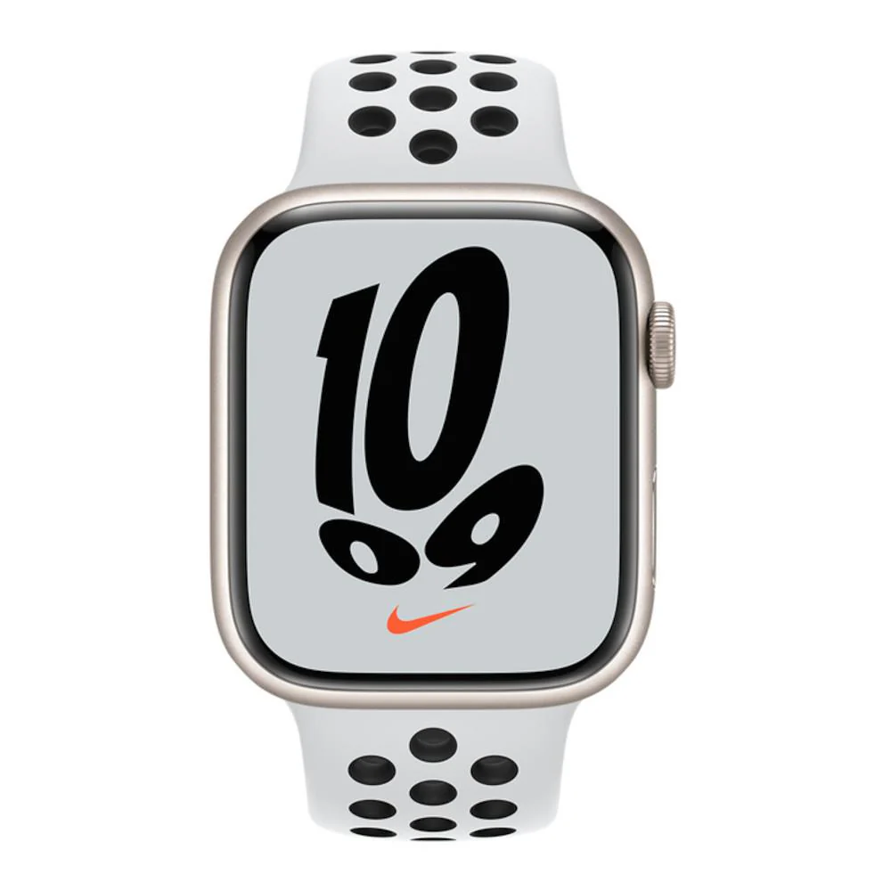 Apple Watch Series 7 GPS + Cellular Nike 45mm Starlight Alum Case Pure Plat/Black Nike Sport Band - Image 2