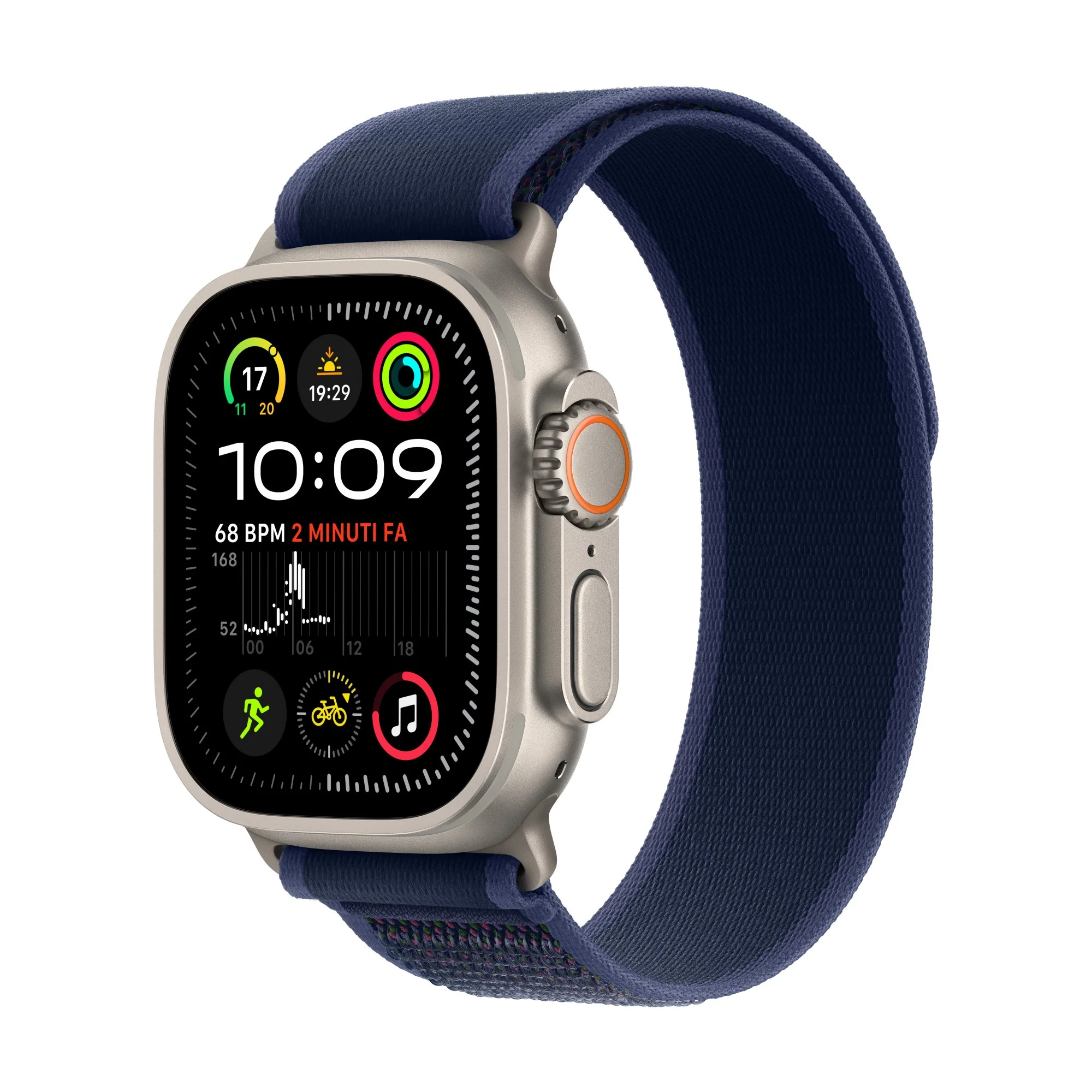 Apple Watch Ultra 2 GPS + Cellular - 49mm Natural Titanium Case with Blue Trail Loop - M/L