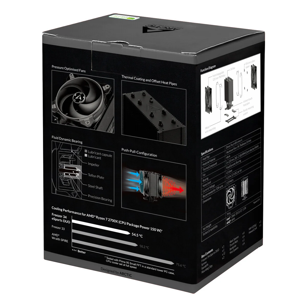 ARCTIC Freezer 34 eSports DUO - Air Processor Cooler in Black / Silver - 120mm - Image 10