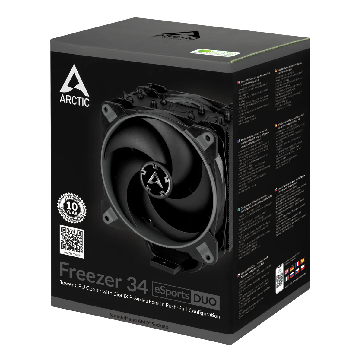 ARCTIC Freezer 34 eSports DUO - Air Processor Cooler in Black / Silver - 120mm - Image 9
