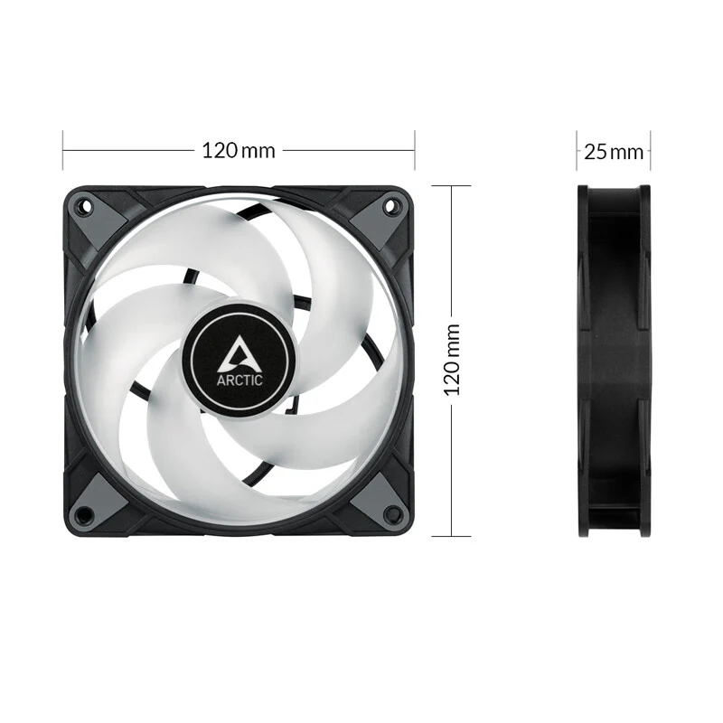 ARCTIC P12 PWM PST A-RGB 0dB - Computer Case Fan in Black / White - 120mm - Image 4