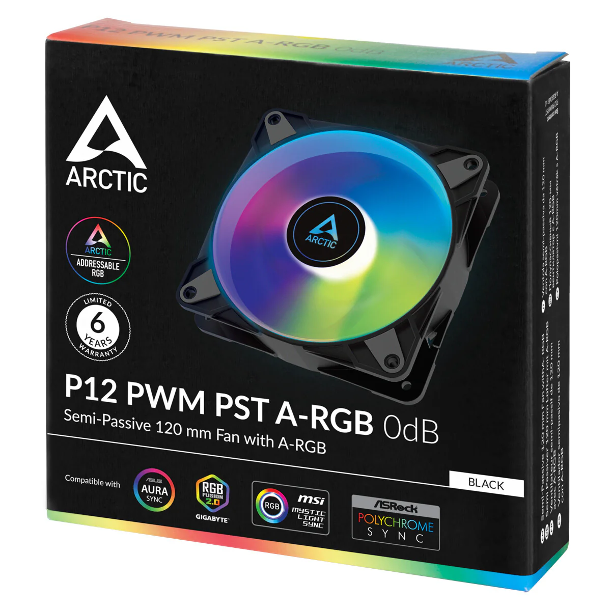 ARCTIC P12 PWM PST A-RGB 0dB - Computer Case Fan in Black / White - 120mm - Image 5