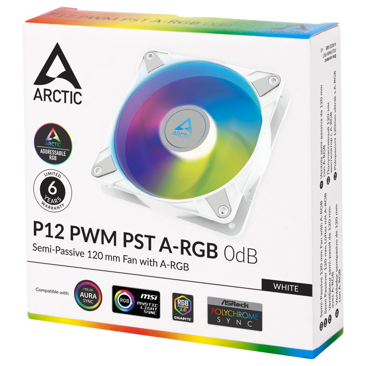 ARCTIC P12 PWM PST A-RGB 0dB - Computer Case Fan in White - 120mm - Image 4