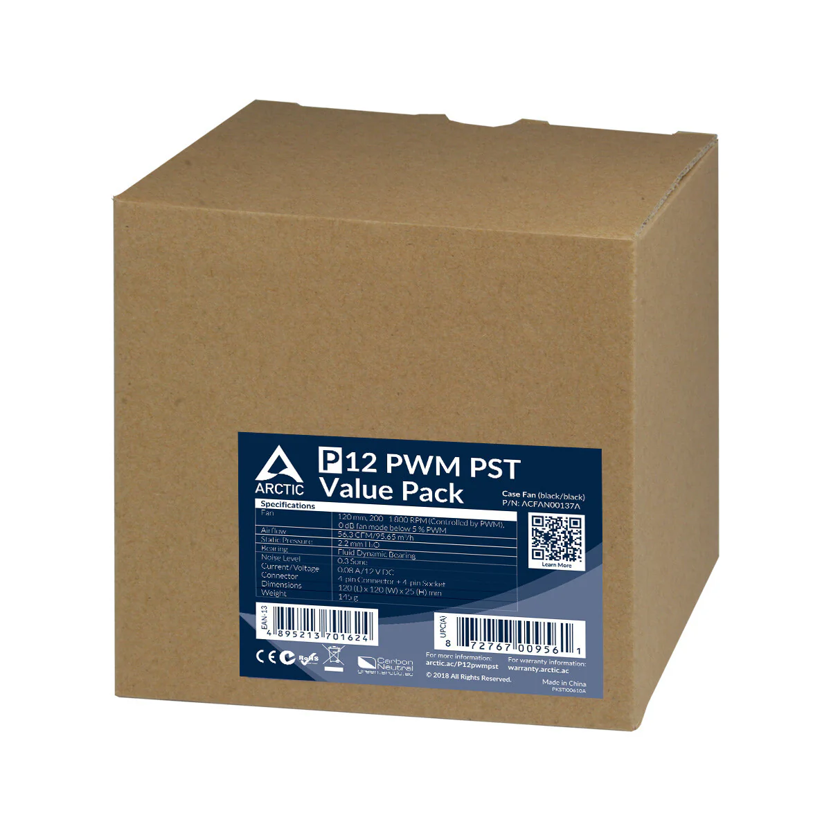 ARCTIC P12 PWM PST - Computer Case Fan in Black - 120mm (Pack of 5) - Image 6