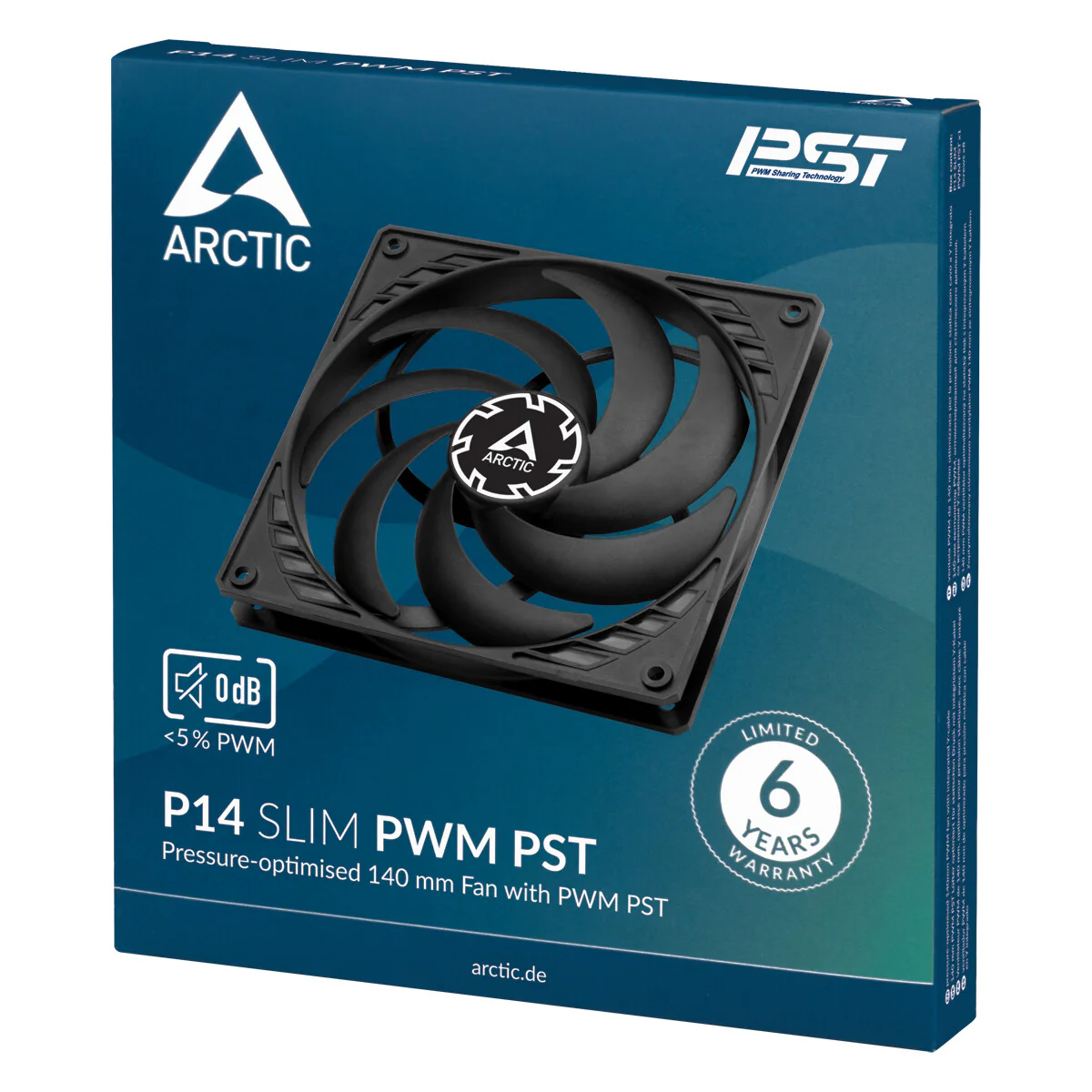 ARCTIC P14 Slim - PWM PST PC Case Fan in Black  - 140mm - Image 6