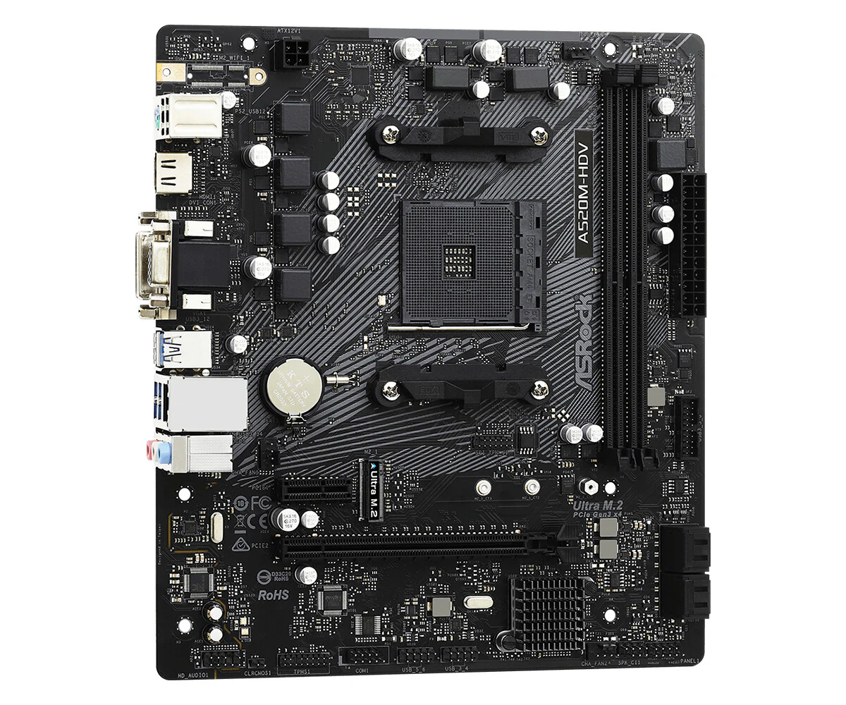 Asrock A520M-HDV micro ATX motherboard - AMD A520 Socket AM4 - Image 3