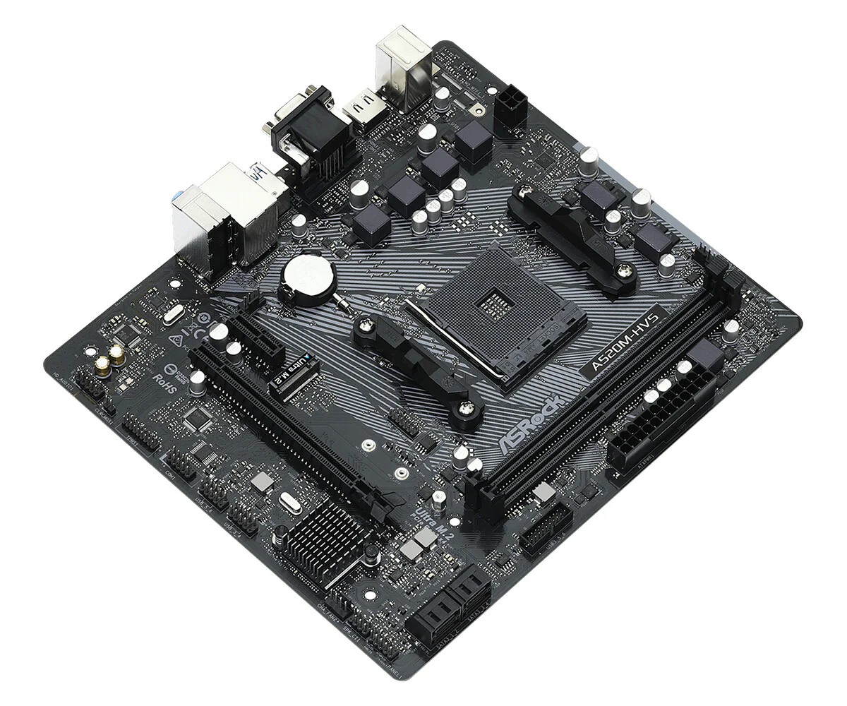 Asrock A520M-HVS micro ATX motherboard - AMD A520 Socket AM4 - Image 2