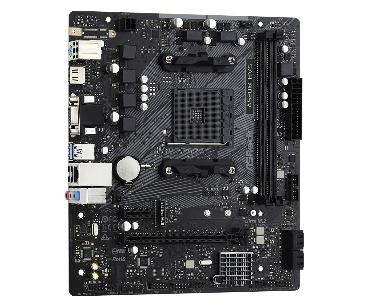 Asrock A520M-HVS micro ATX motherboard - AMD A520 Socket AM4 - Image 3