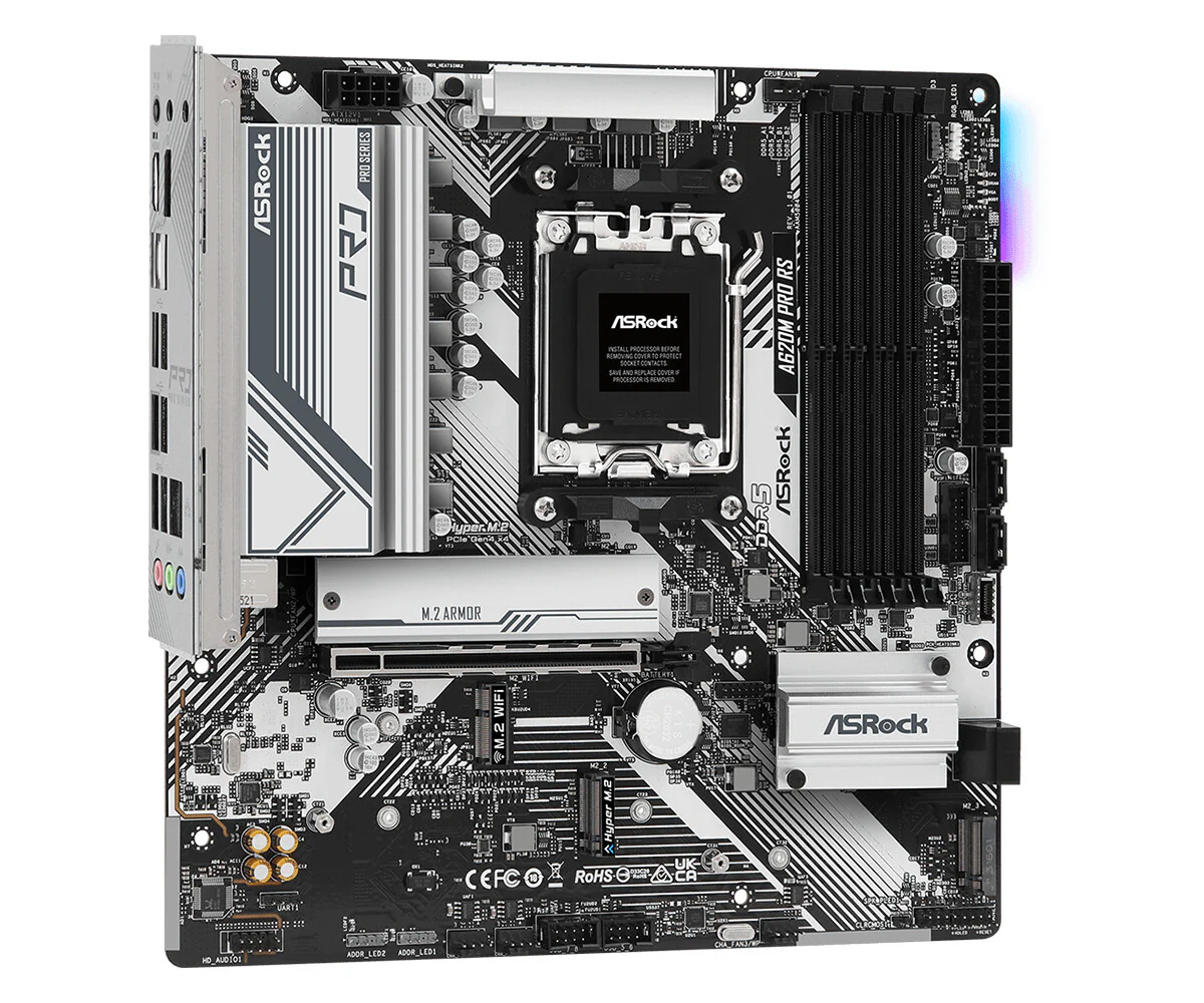 Asrock A620M Pro "Racesport Edition" micro ATX motherboard - AMD A620 Socket AM5 - Image 4