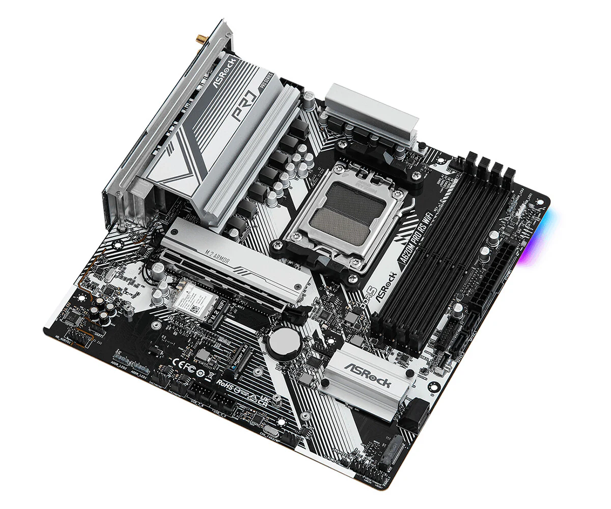 Asrock A620M Pro RS WiFi micro ATX motherboard - AMD A620 Socket AM5 - Image 4