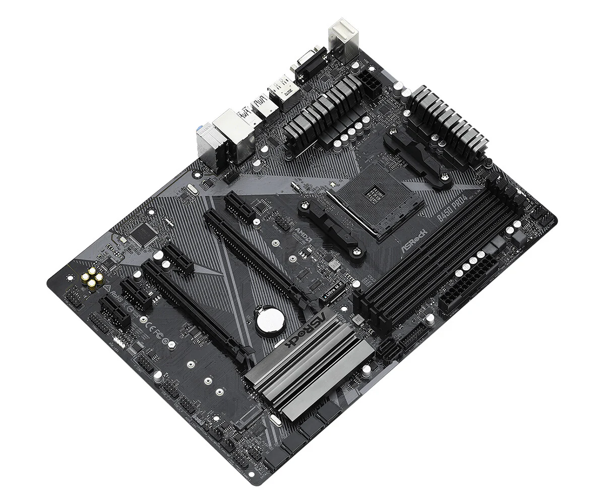 Asrock B450 Pro4 R2.0 ATX motherboard - AMD B450 Socket AM4 - Image 3