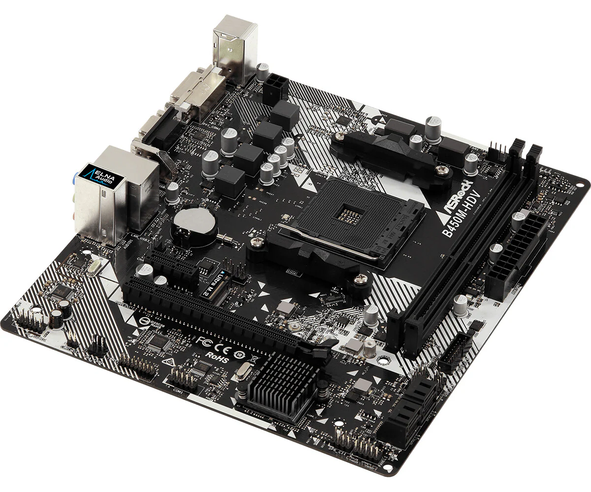 Asrock B450M-HDV R4.0 micro ATX motherboard - AMD B450 Socket AM4 - Image 3