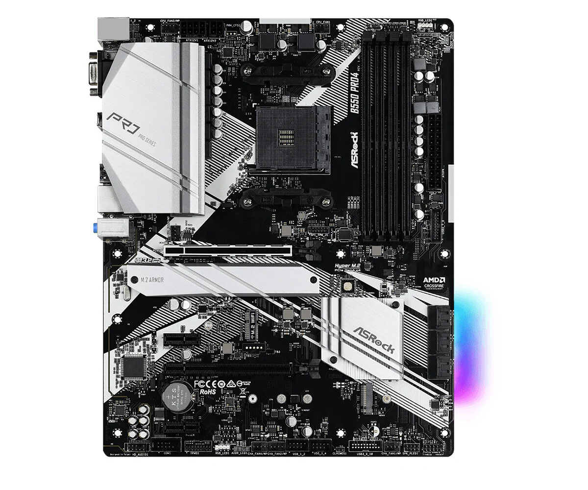 Asrock B550 Pro4 ATX motherboard - AMD B550 Socket AM4 - Image 2