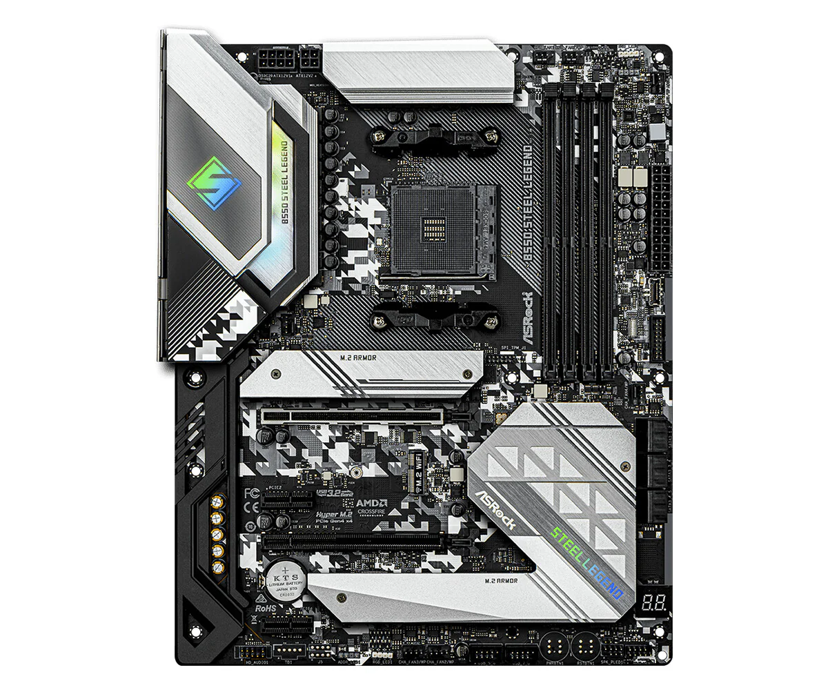 Asrock B550 Steel Legend ATX motherboard - AMD B550 Socket AM4 - Image 2