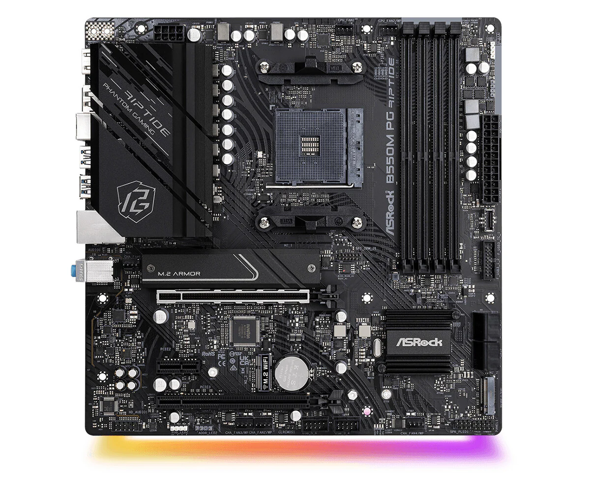 Asrock B550M PG Riptide micro ATX motherboard - AMD B550 Socket AM4 - Image 2