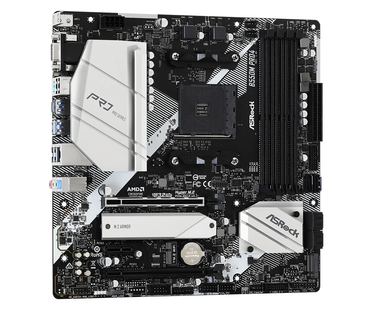 Asrock B550M Pro4 micro ATX motherboard - AMD B550 Socket AM4 - Image 3