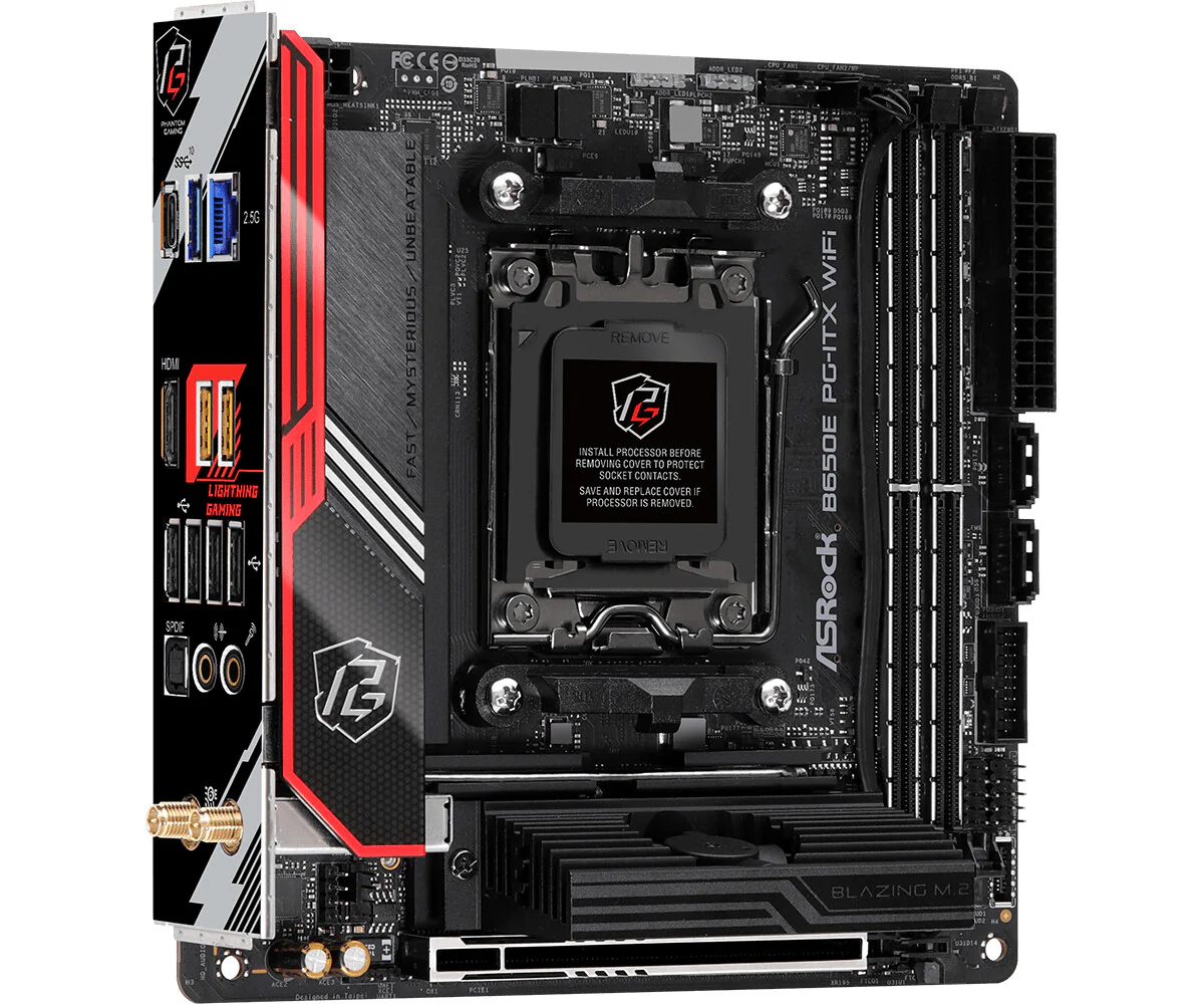 Asrock B650E PG-ITX WiFi mini ITX motherboard - AMD B650 Socket AM5 - Image 3