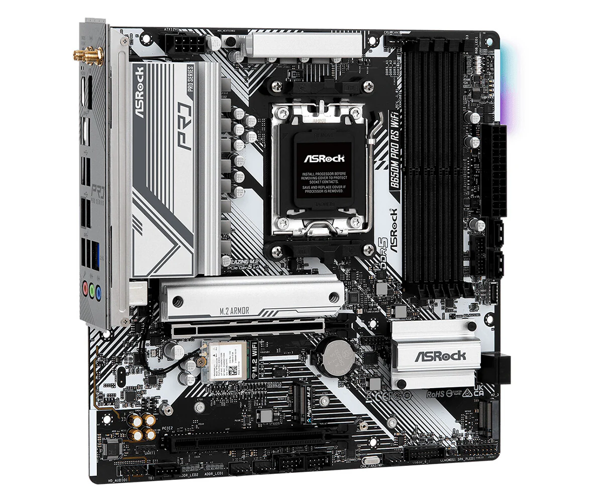Asrock B650M Pro RS WiFi micro ATX motherboard - AMD B650 Socket AM5 - Image 3