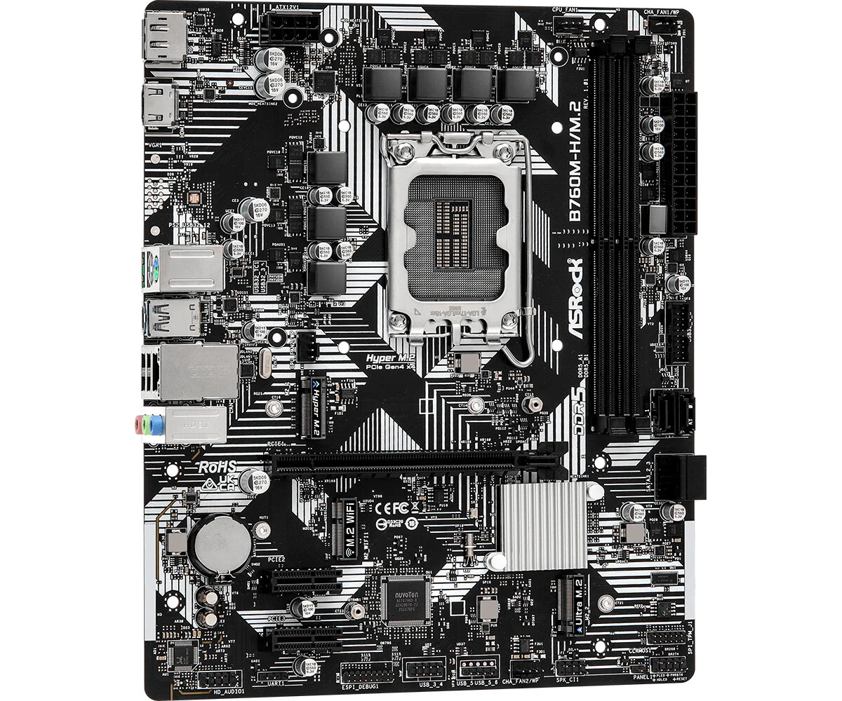 Asrock B760M-H/M.2 micro ATX motherboard - Intel B760 LGA 1700 - Image 3