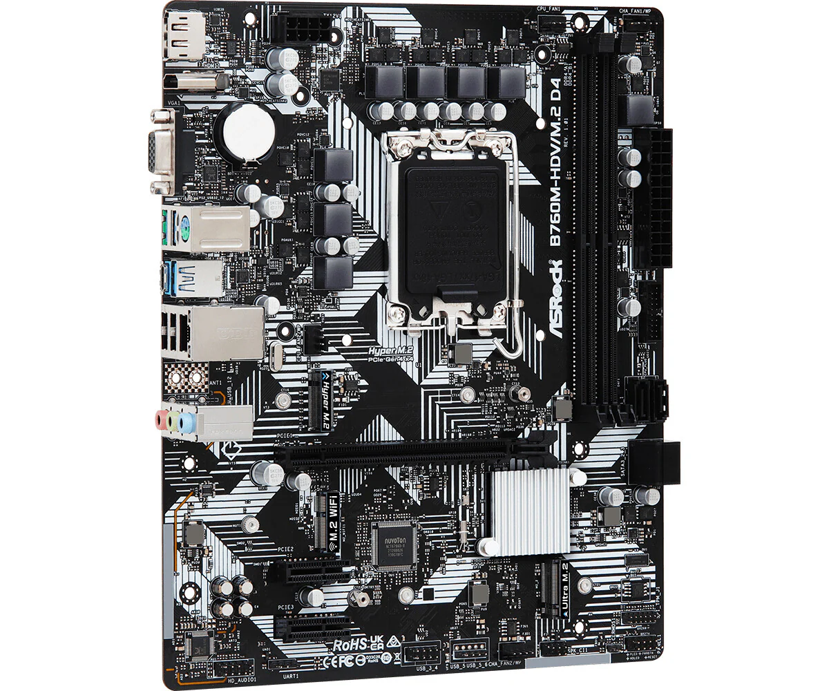 Asrock B760M-HDV/M.2 D4 micro ATX motherboard - Intel B760 LGA 1700 - Image 4