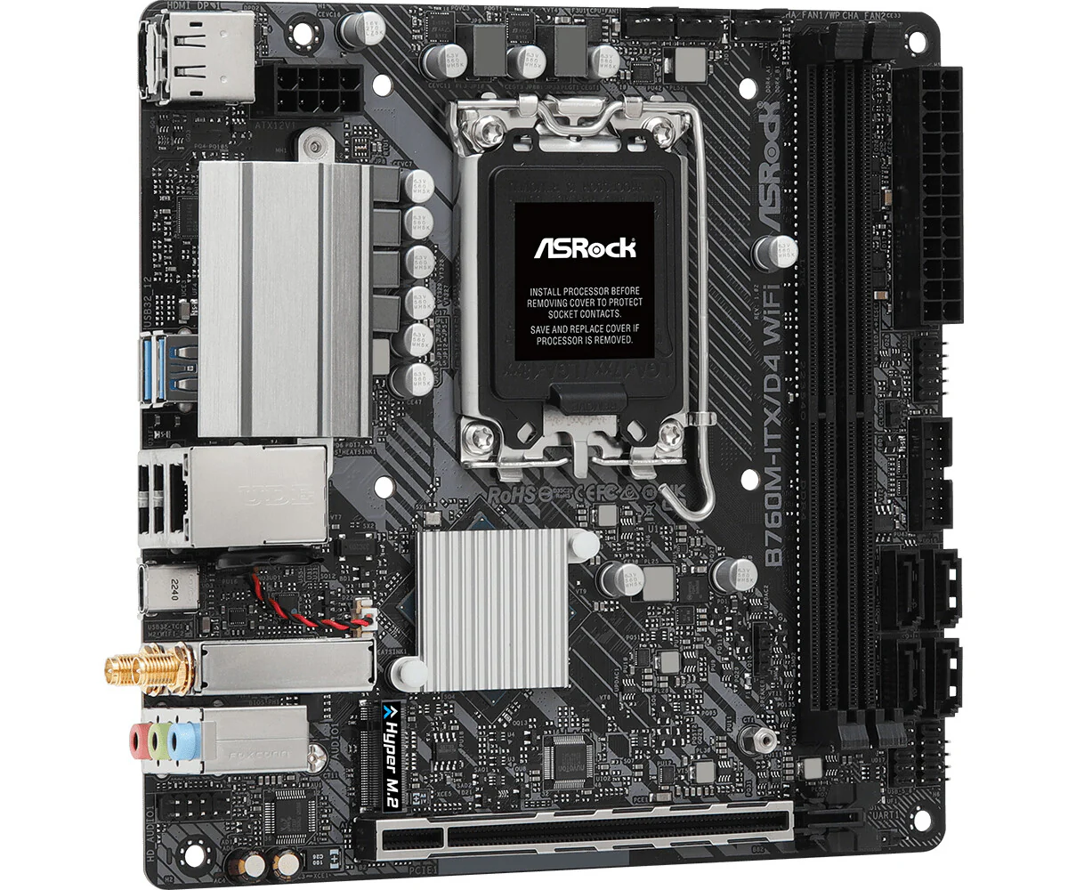 Asrock B760M-ITX/D4 WiFi mini ITX motherboard - Intel B760 LGA 1700 - Image 2