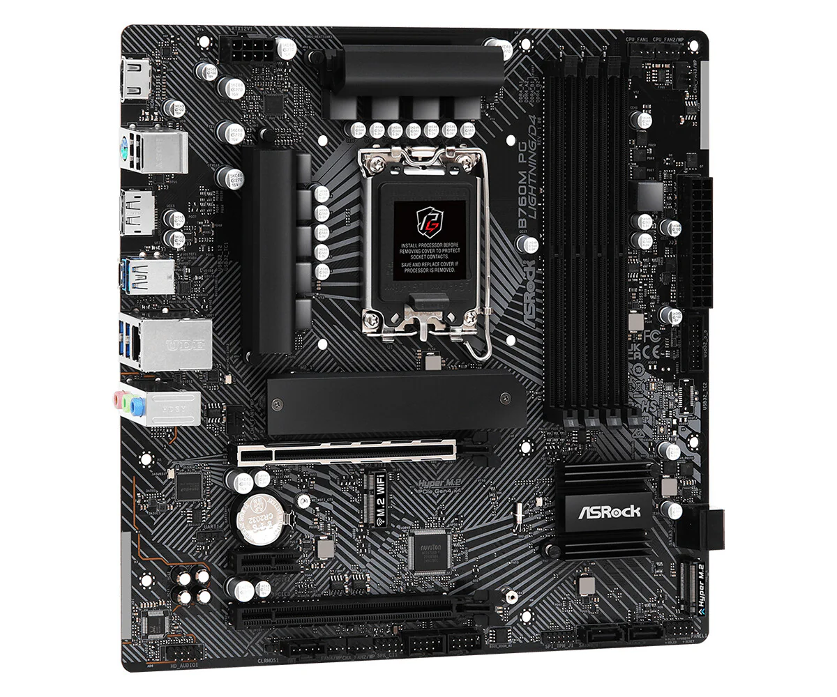 Asrock B760M PG Lightning/D4 micro ATX motherboard - Intel B760 LGA 1700 - Image 3