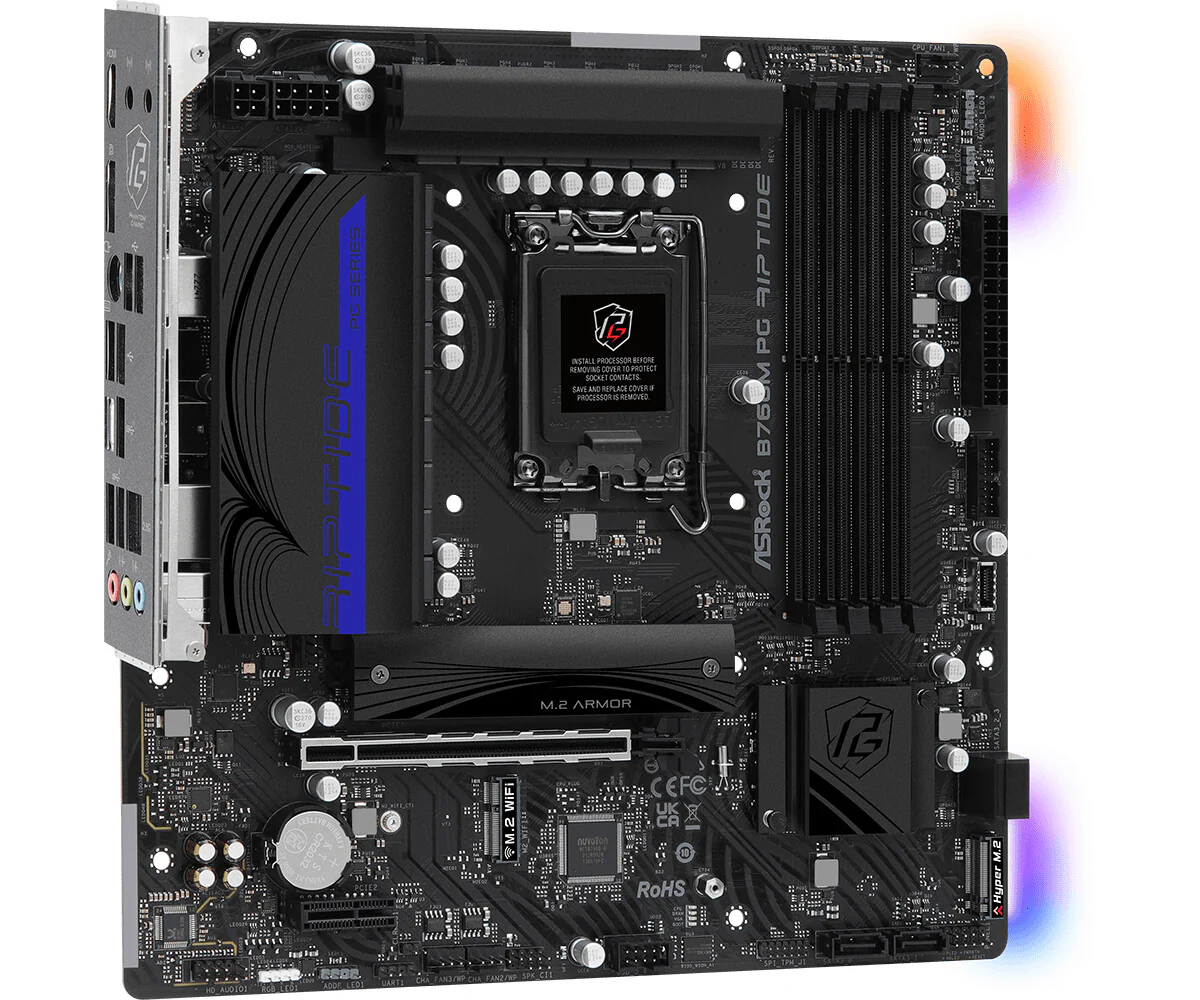Asrock B760M PG Riptide micro ATX motherboard - Intel B760 LGA 1700 - Image 2