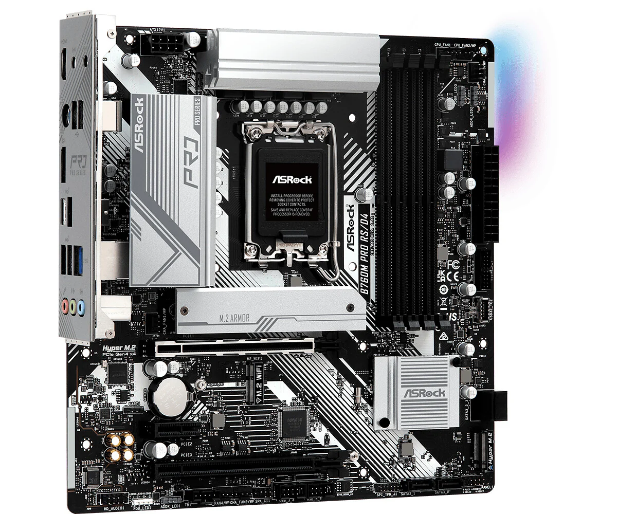 Asrock B760M PRO RS/D4 micro ATX motherboard - Intel B760 LGA 1700 - Image 3