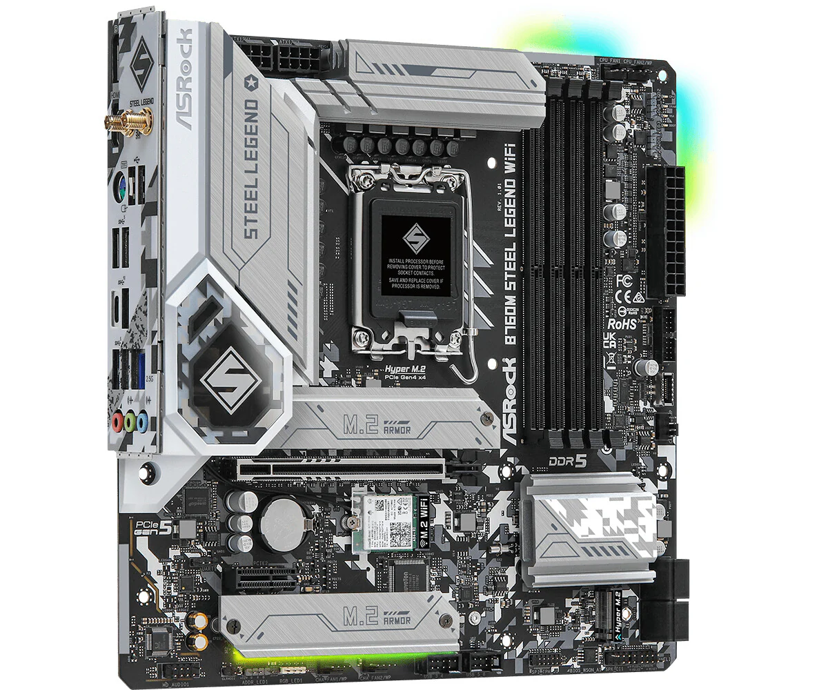 Asrock B760M Steel Legend WiFi micro ATX motherboard - Intel B760 LGA 1700 - Image 3