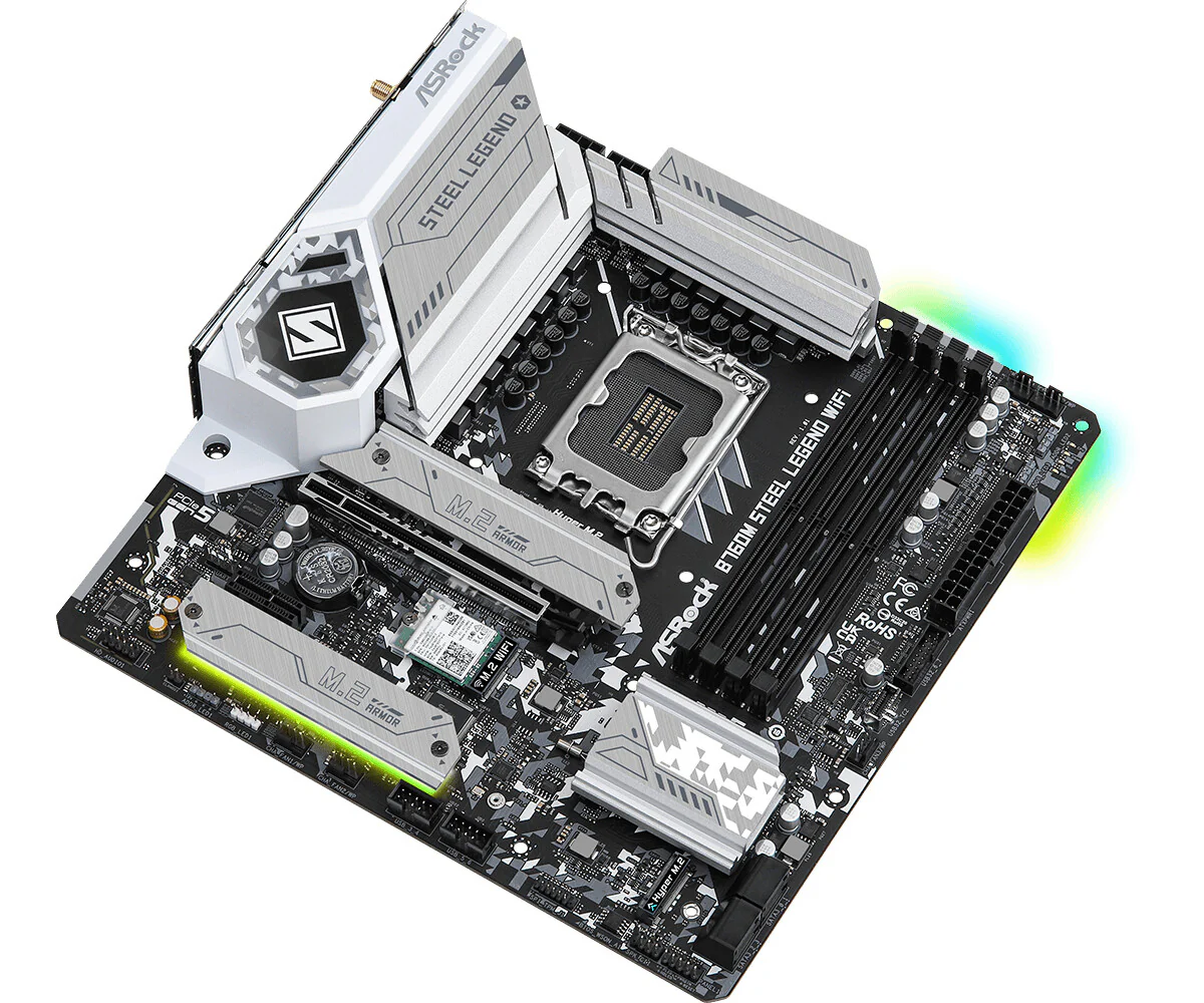 Asrock B760M Steel Legend WiFi micro ATX motherboard - Intel B760 LGA 1700 - Image 3