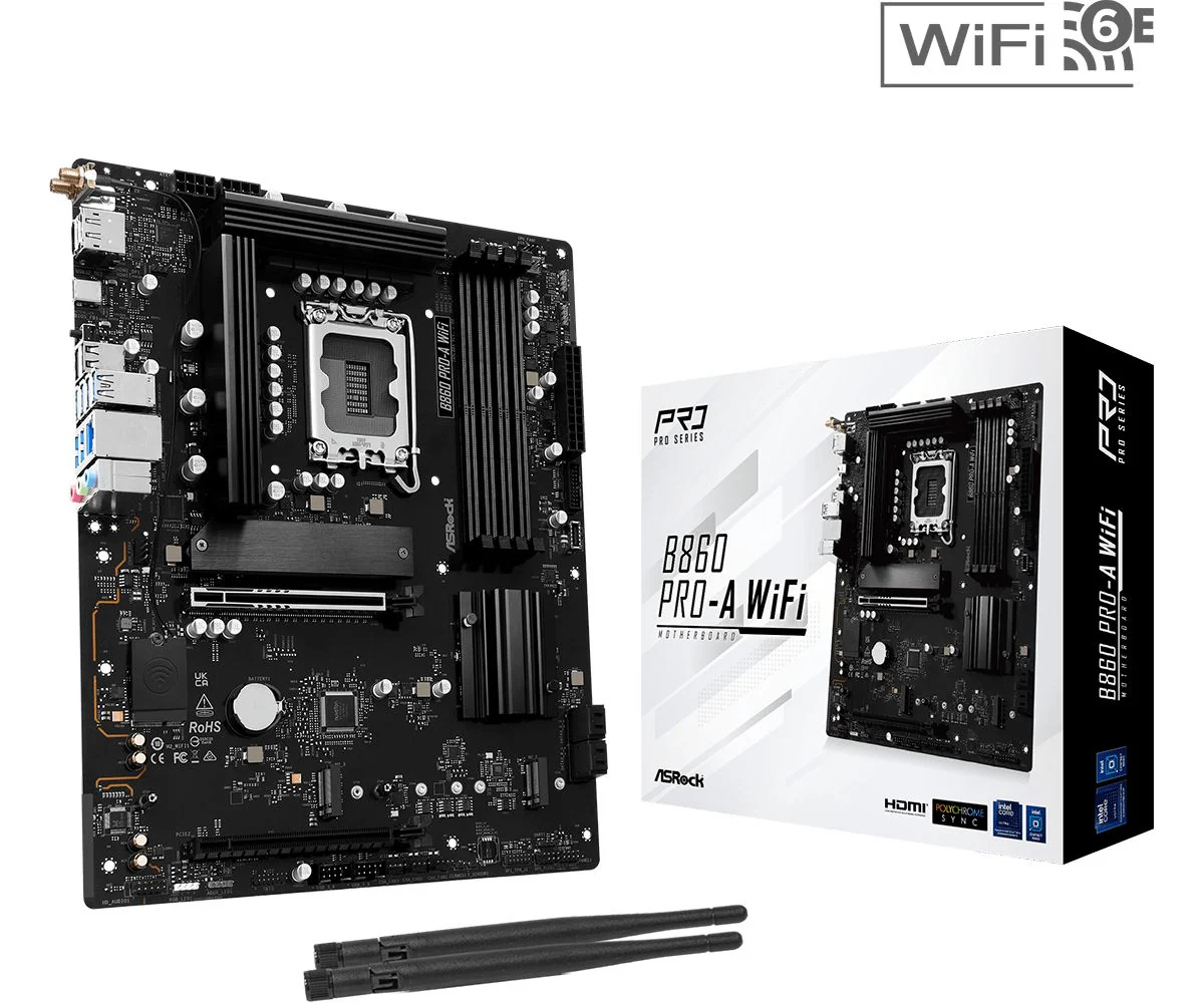 Asrock B860 Pro-A WiFi ATX motherboard - Intel B860 LGA 1851