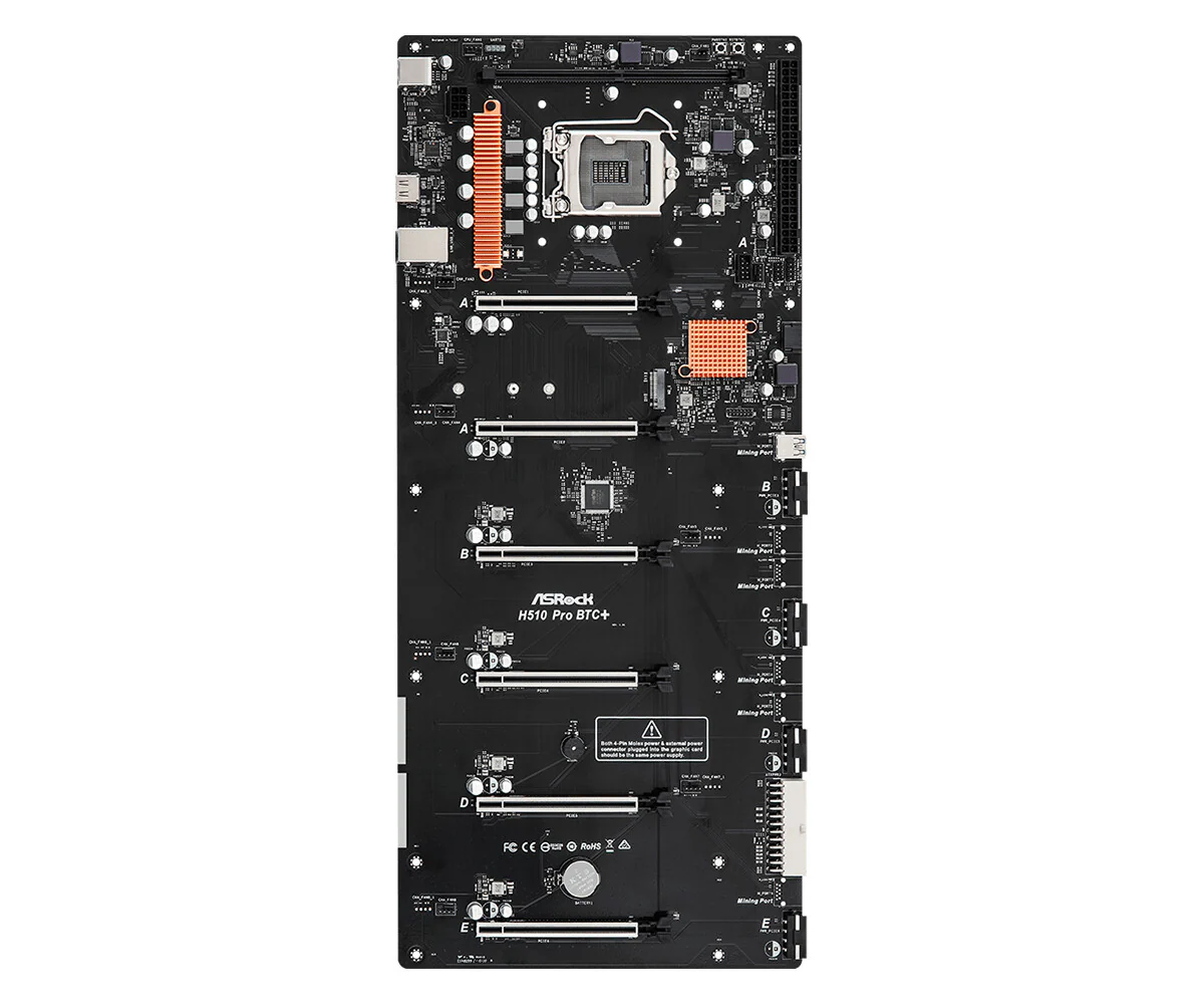Asrock H510 Pro BTC+ motherboard - Intel H510 LGA 1200 - Image 2